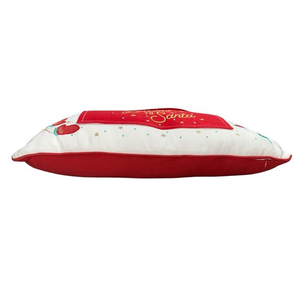 Storehouse Decorative Lumbar Pillow Letters To Santa Christmas Embroidered 12x22 - Picture 9 of 10